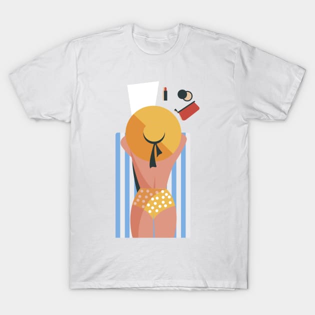 Girl On the Beach T-Shirt by RedGraph